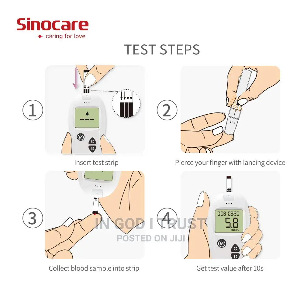 Sinocare Safe-Accu Blood Glucose Meter Glucometer Kit