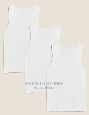 Marks and Spencer 3pk 100% Pure Cotton Sleeveless Men Vests.