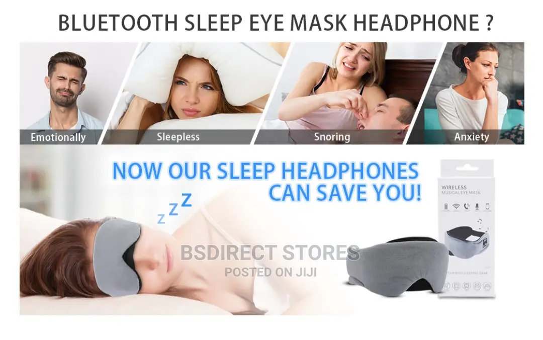 Wireless Sleep Musical Eye Mask Headphones USB Rechargeable