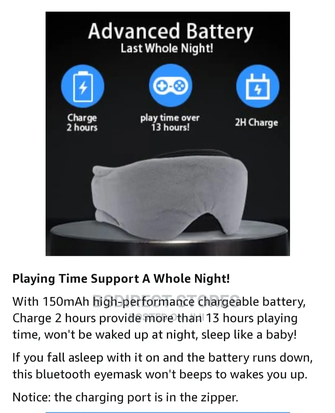 Wireless Sleep Musical Eye Mask Headphones USB Rechargeable