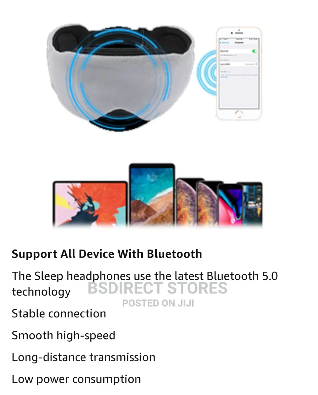 Wireless Sleep Musical Eye Mask Headphones USB Rechargeable