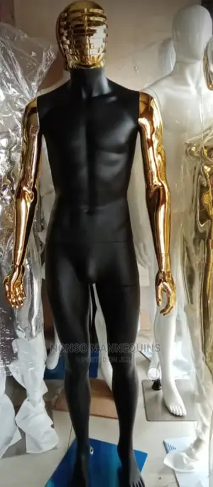 Matt Black and Gold Chrome Spider Face Mannequin