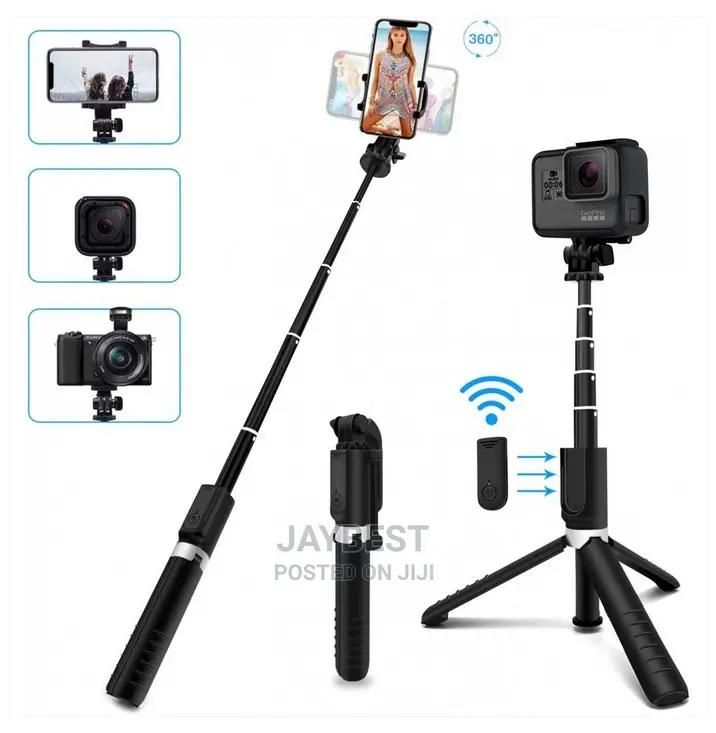 4 in 1 Extendable Tripod for Mobile Phone and Action Camera