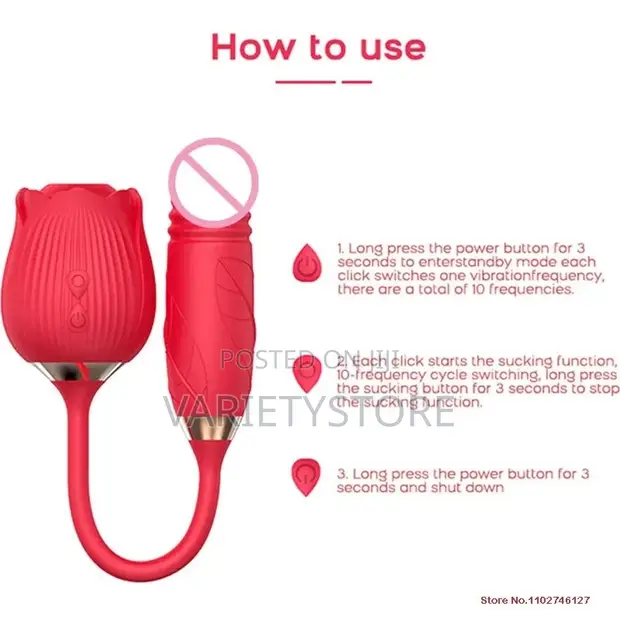 Rose Toy Dildo Thrusting Vibrator Clitoris Sucker Stimulator for sale