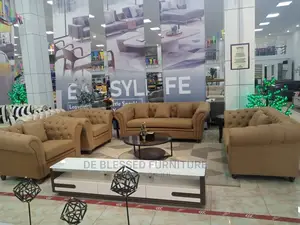 Quality Executive 7 Seater Living Room Fabric Made Sofa Chair. 