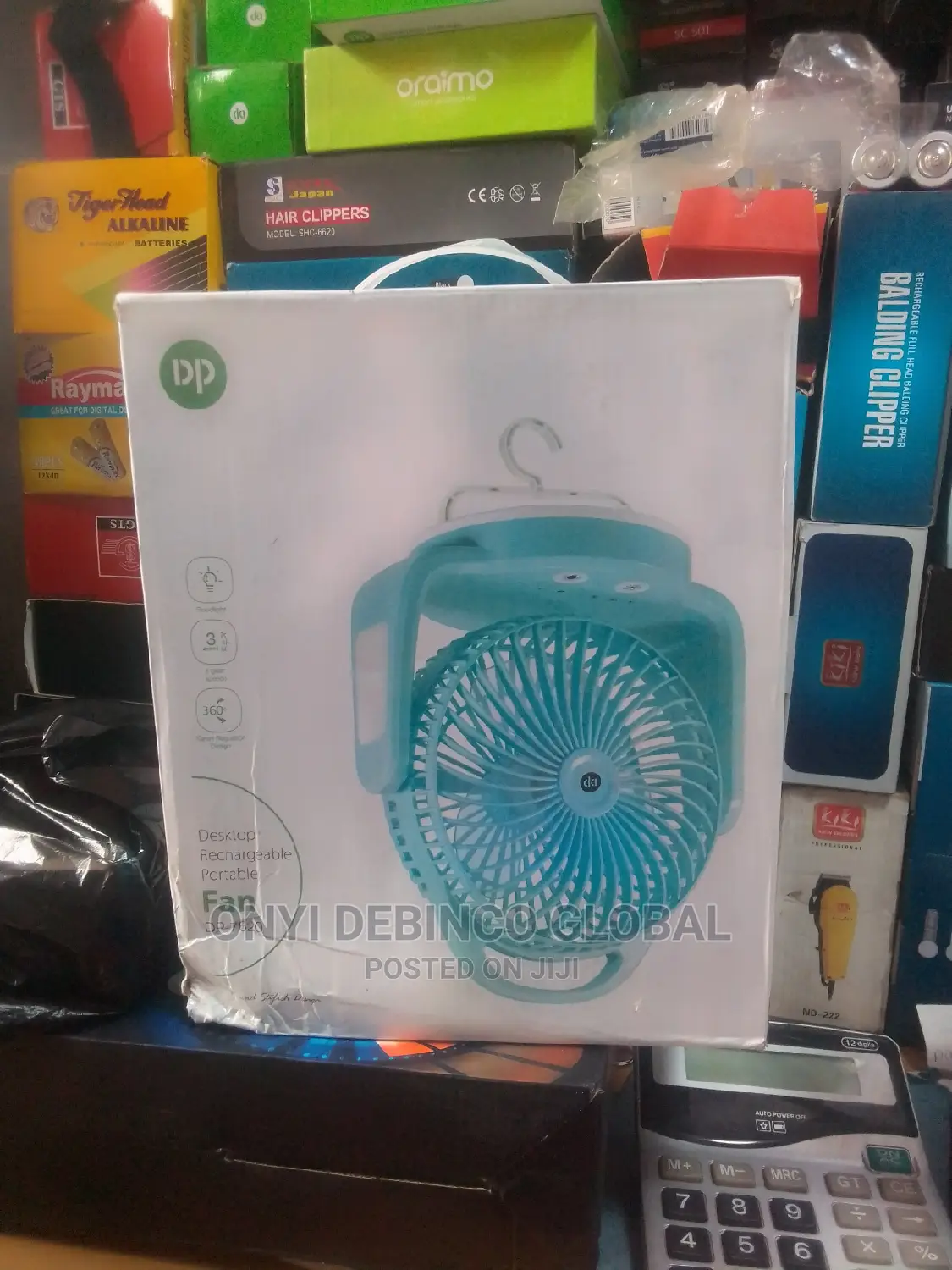 Dp Led Light Rechargeable Table Fan Soft Touch, Hangable