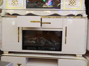 World Class Pure White Modern Firedisplay Tv Stand