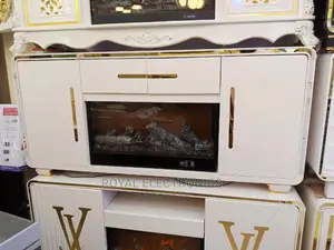 Superior Quality Pure White Modern Firedisplay Tv Stand