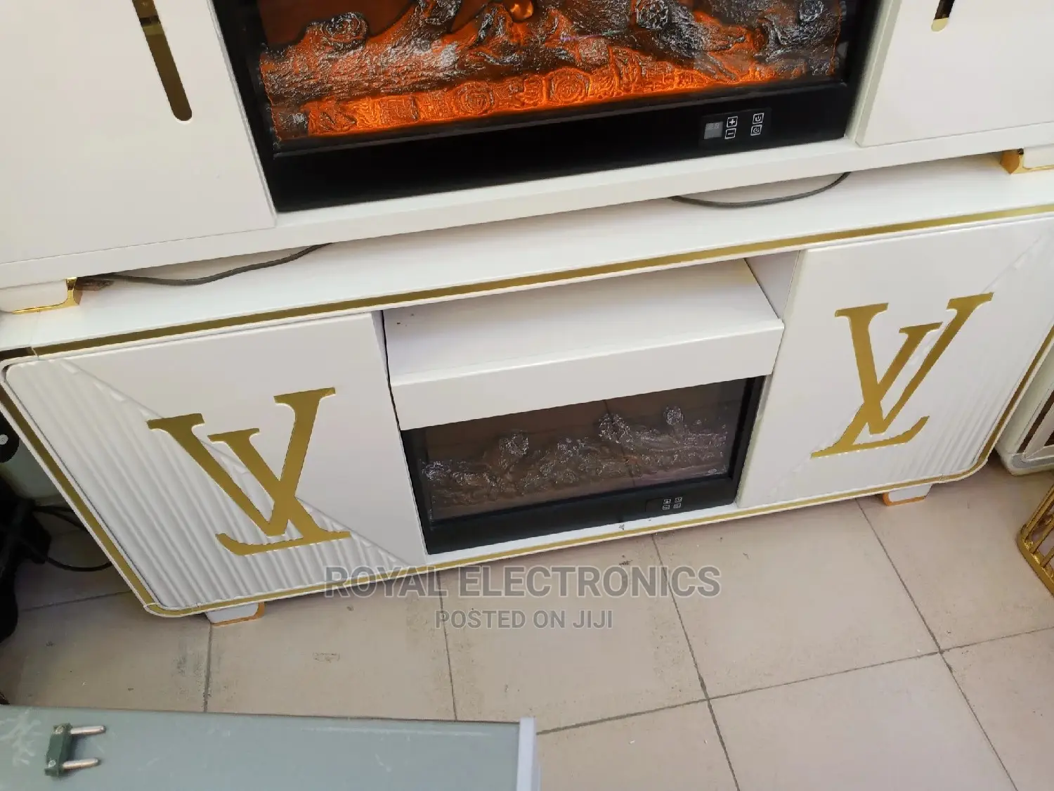 Authentic Lv Tv Stand With Fire Display