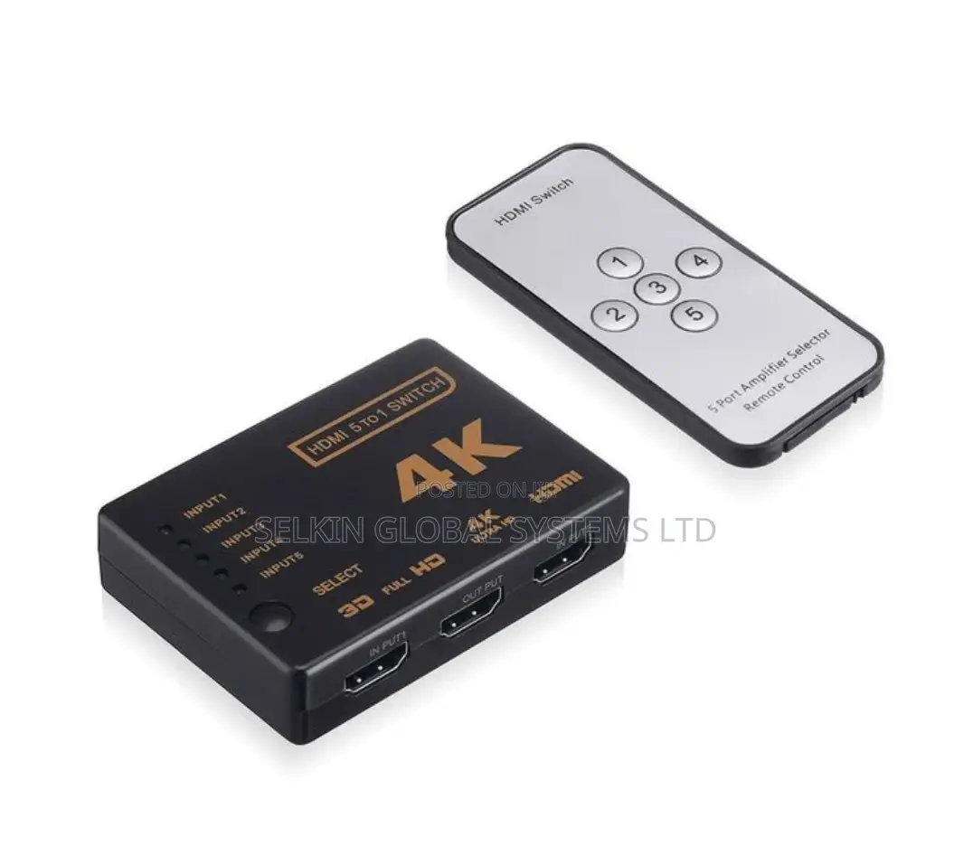 HDMI Selector 5 Port With Remote Control