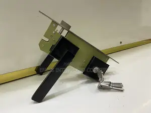 Squared Black Coated Door Lock Set