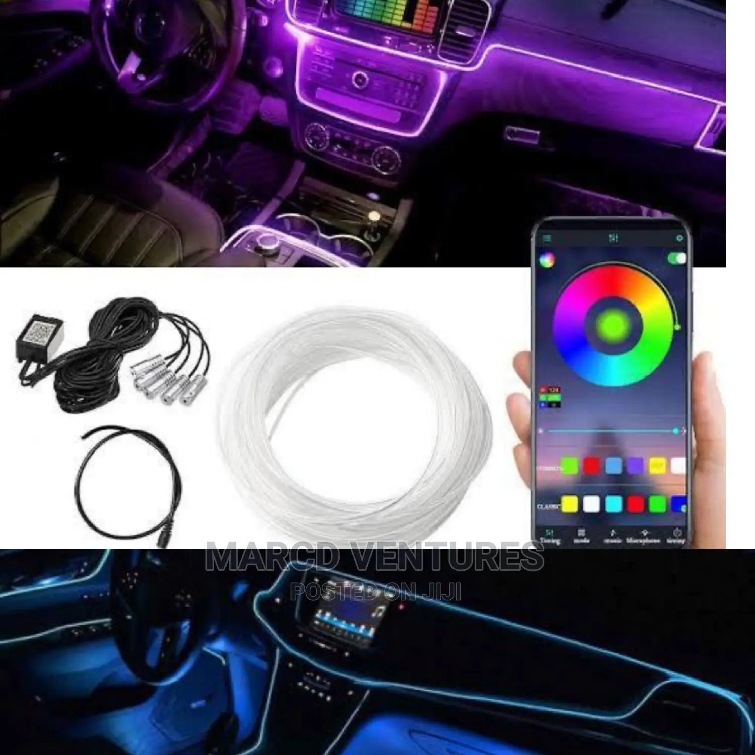 Multi Color Interior Ambient Light With Mobile App Control