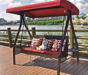 Photo - Luxury 3 Seater Red Swing Chair With Canopy