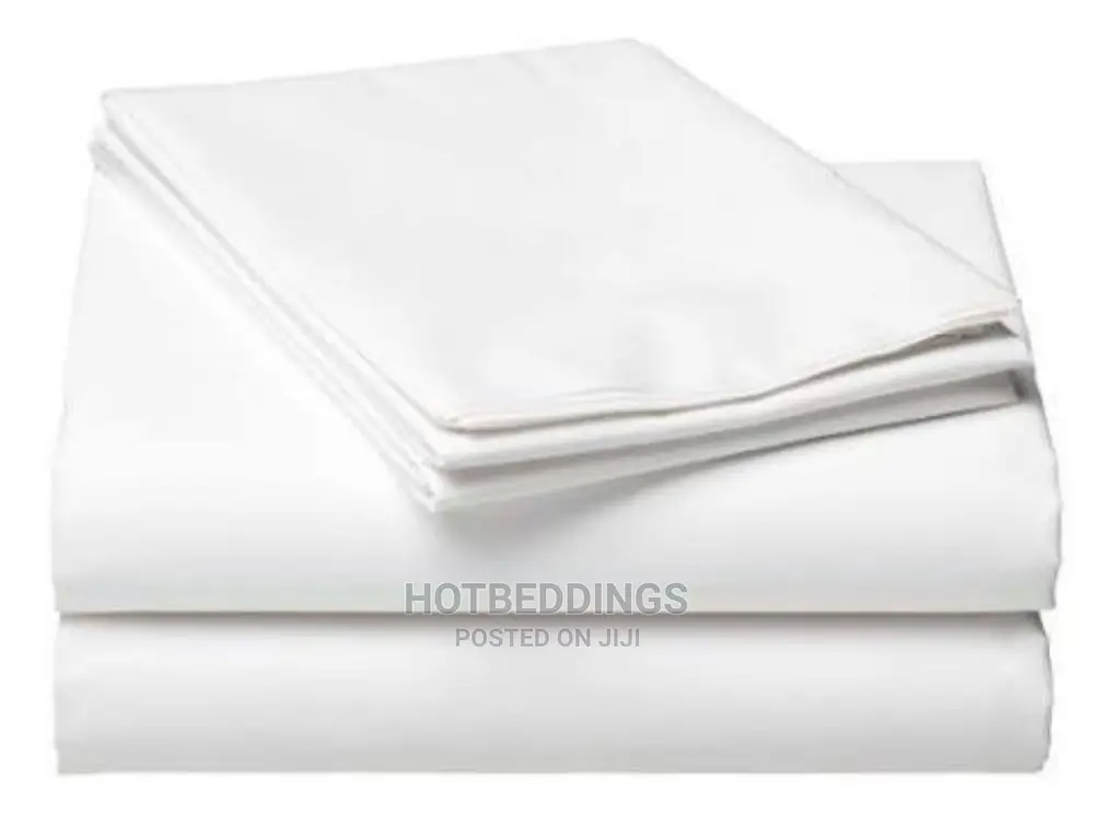 100% White Cotton Bedsheet and 4 Pillowcases