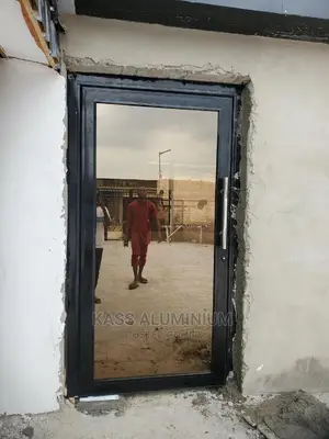 Black Aluminum Swing Door