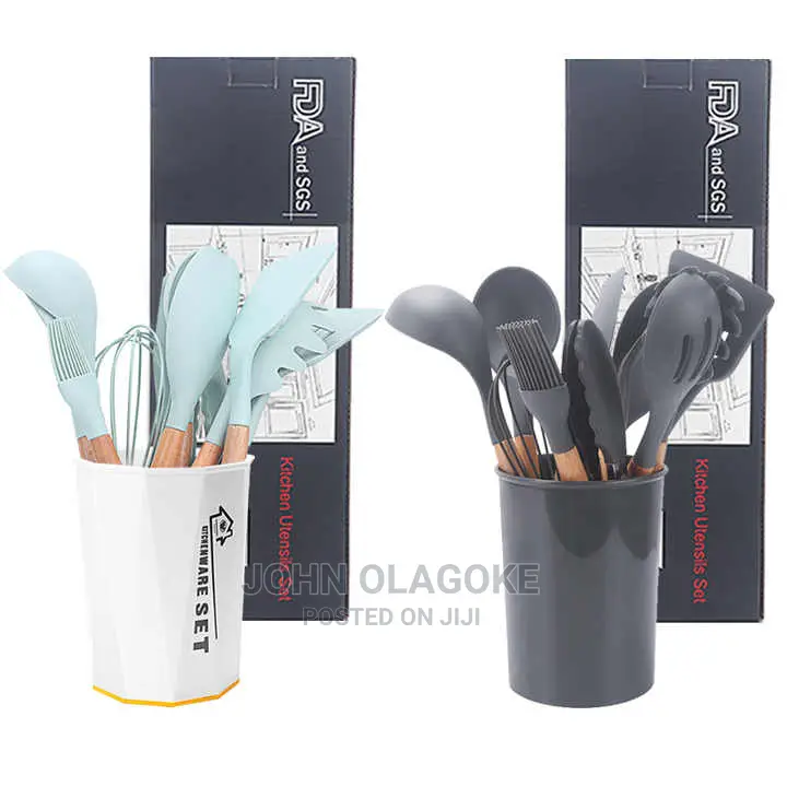 12 PCS Colorful Silicone Kitchen Cooking Utensils Set .