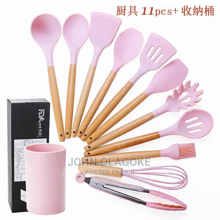 12 PCS Colorful Silicone Kitchen Cooking Utensils Set .
