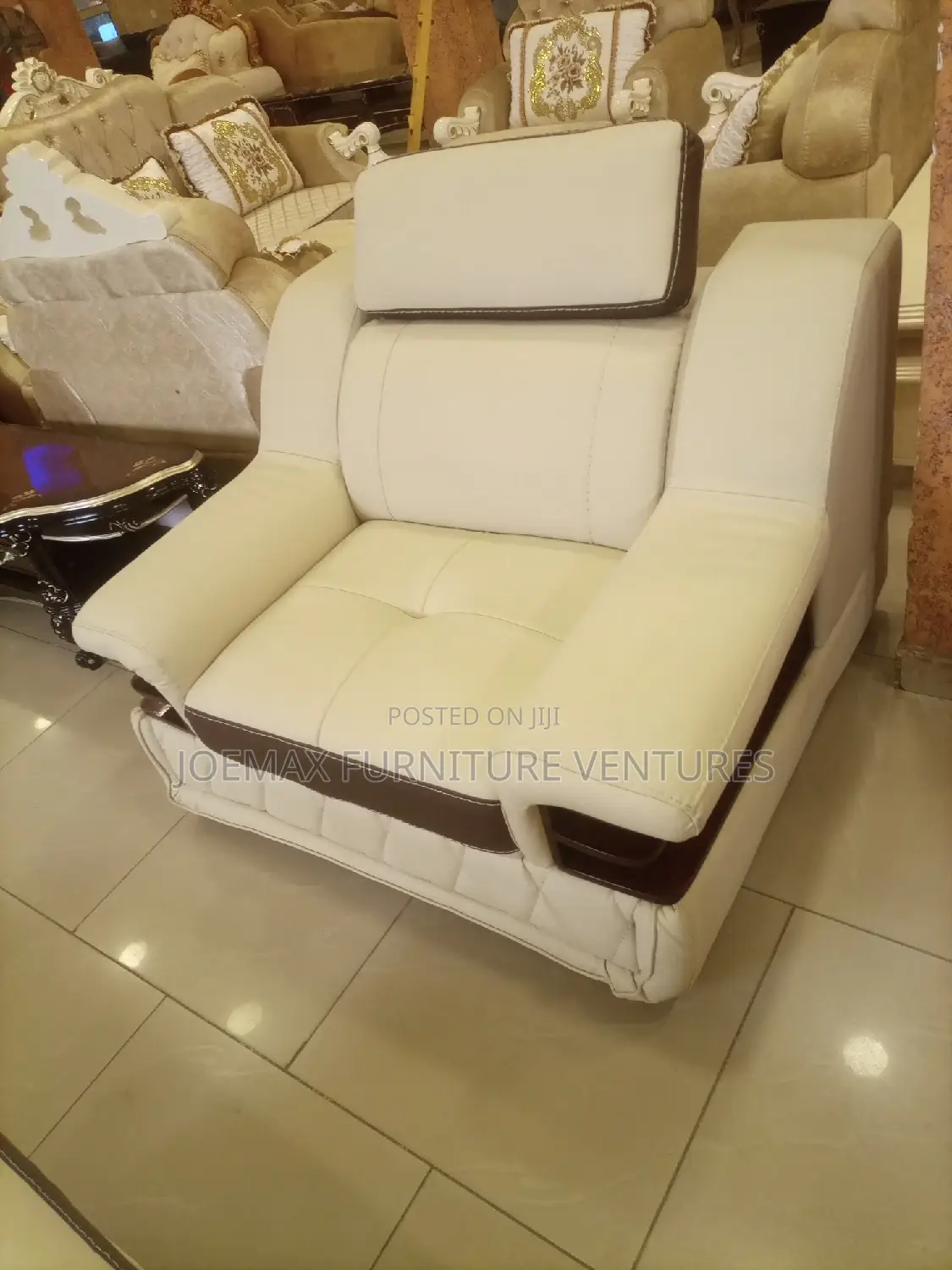 Imported Leather L Shape Sofa Chair