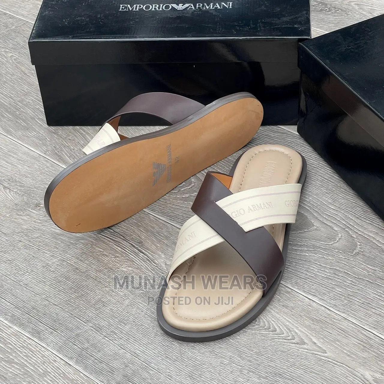 Armani Luxury Leather Slipers