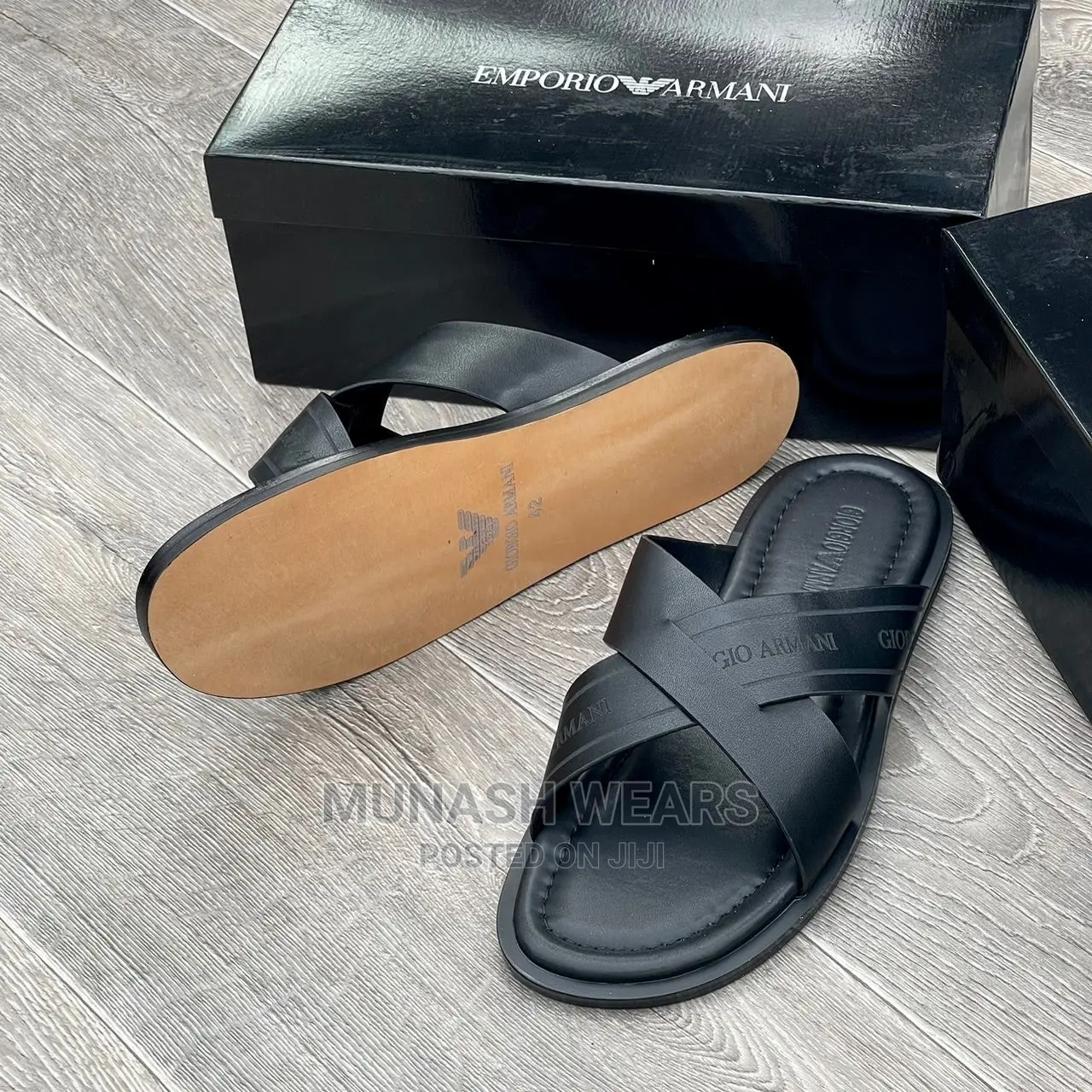 Armani Luxury Leather Slipers