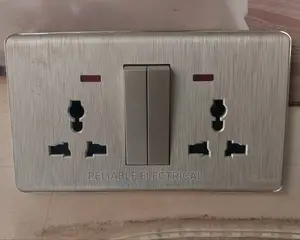 13amps Twin Socket Silver Colour