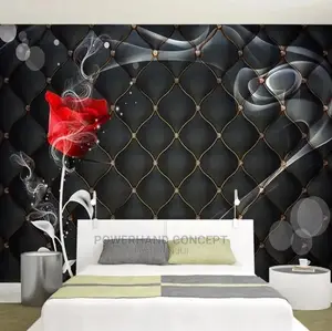 Black Background Flora Wall Mural