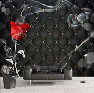 Black Background Flora Wall Mural