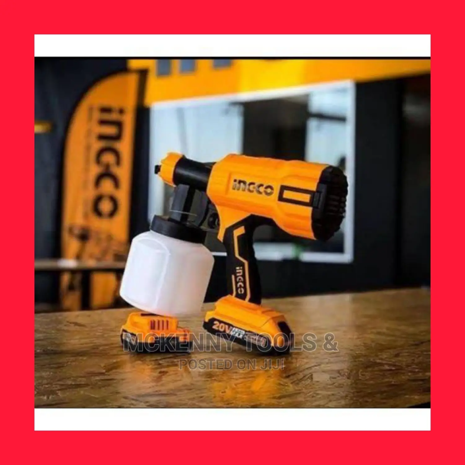 INGCO Cordless Paint Spray Gun Set Wireless 20V