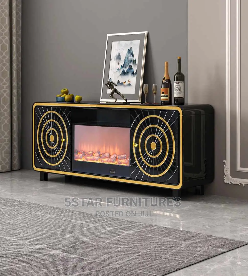 TV Console With Fire Plate