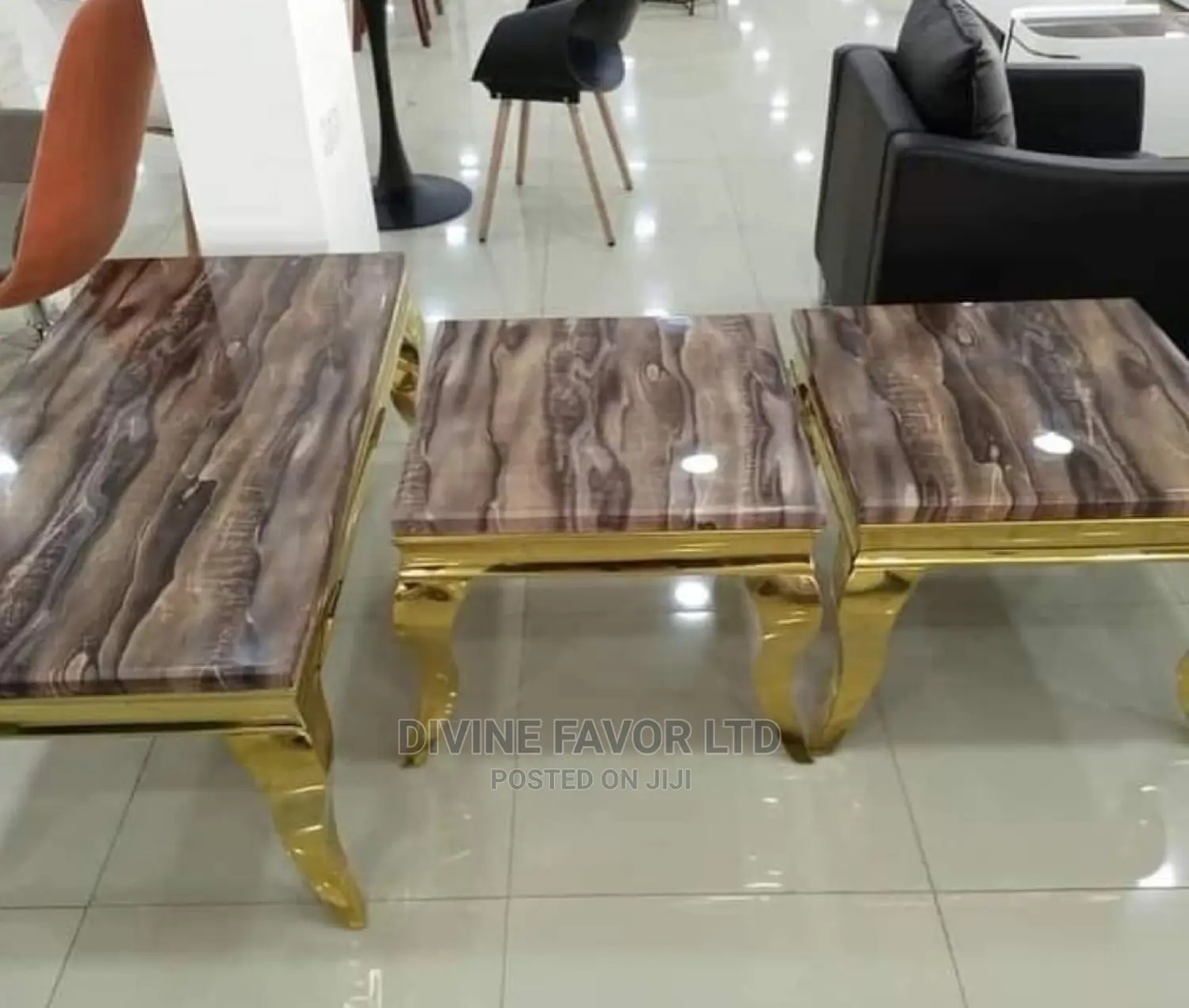 Imported Marble Center Table and Stools for Sitting Room