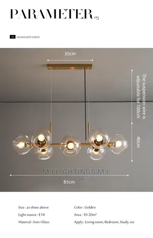 SANDYHA Nordic Modern LED Chandeliers Gold Black Glass Ball.