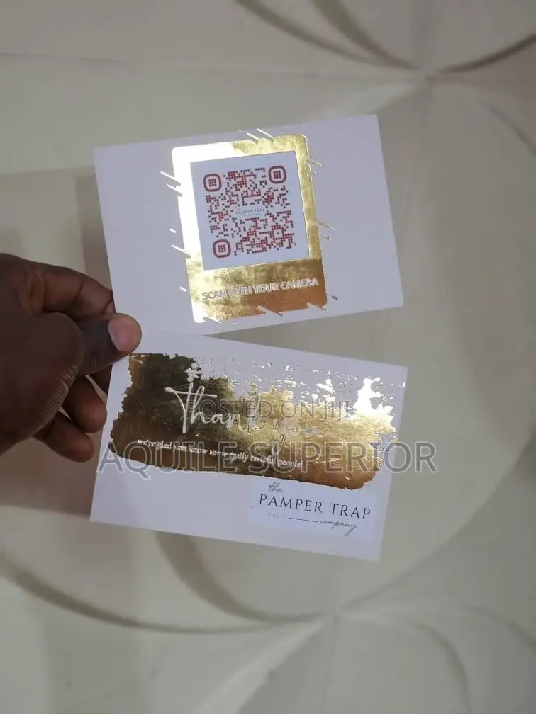 Thank You Card With Gold Foil