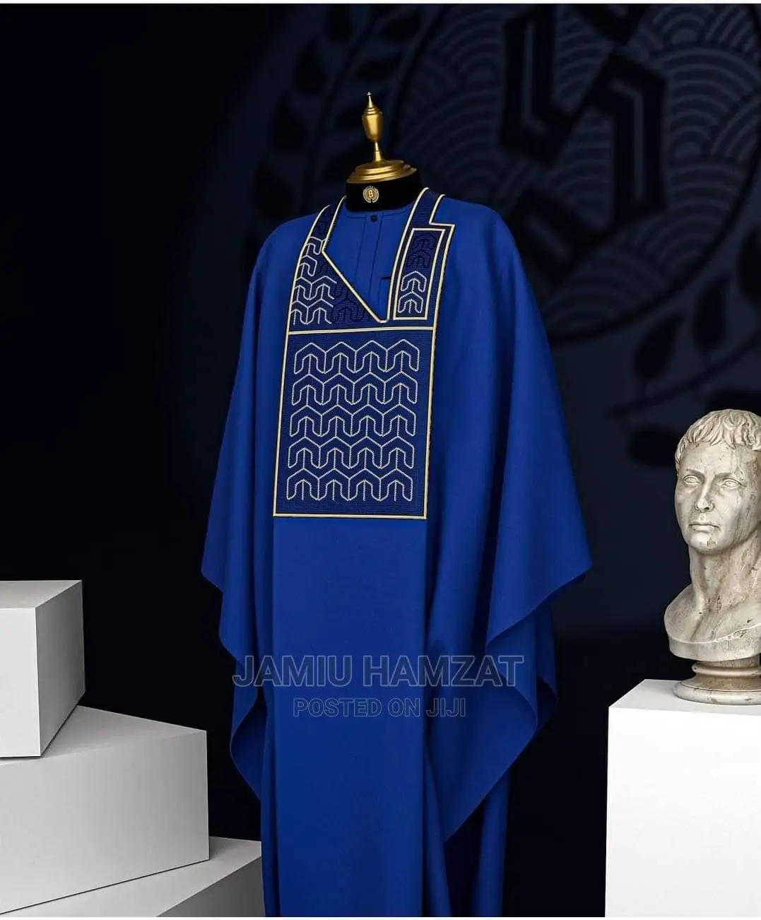 Agbada With Monogram Embroidery