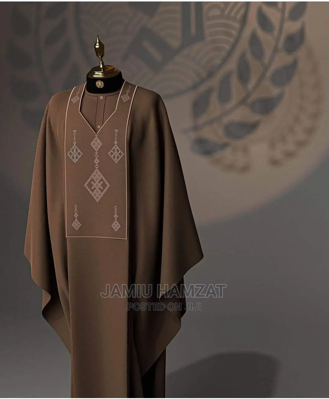 Agbada With Monogram Embroidery