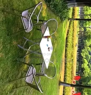 Set of Stainless Chair and Table