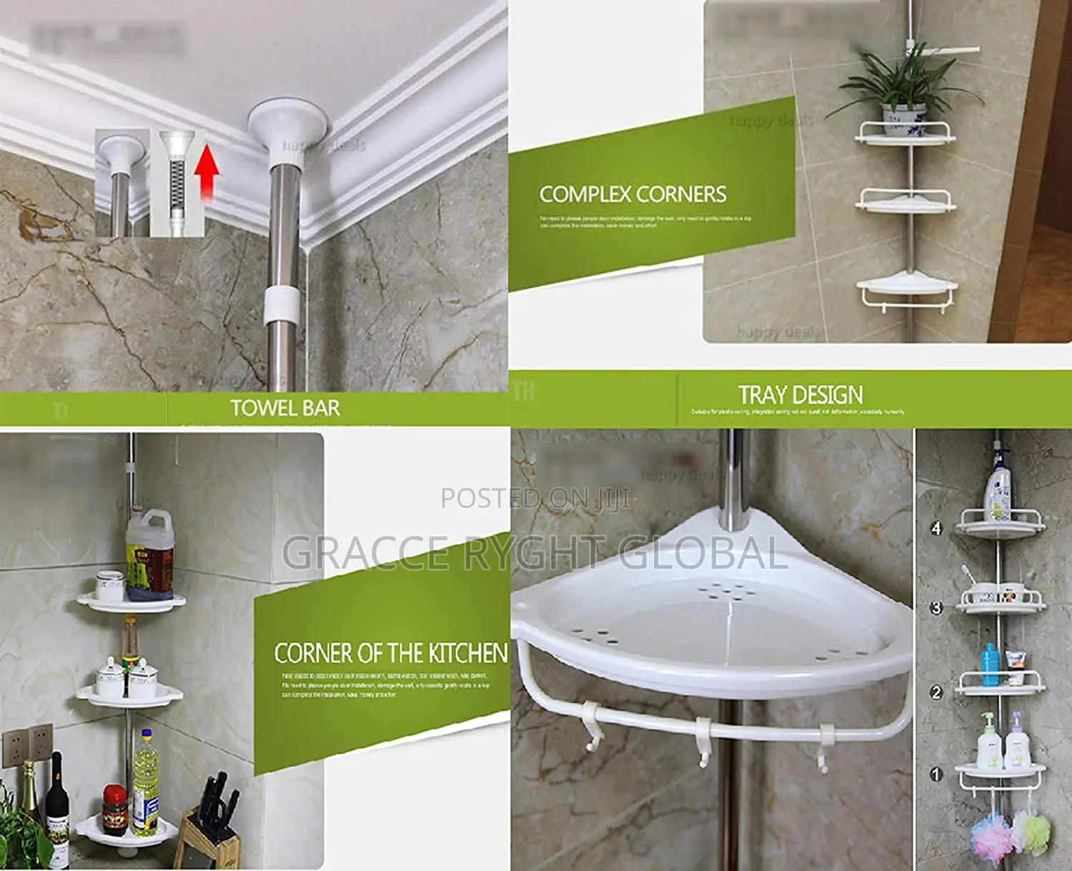 4 Tier Bathroom Corner Rack