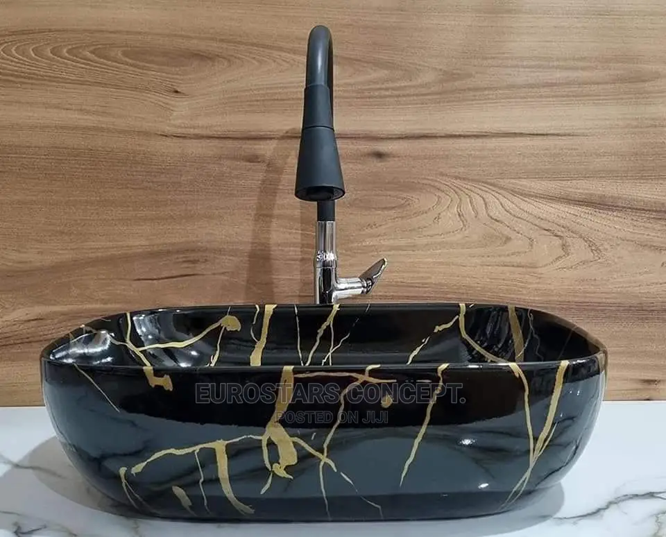 Designed Black Ceramic Wash Hand Basin