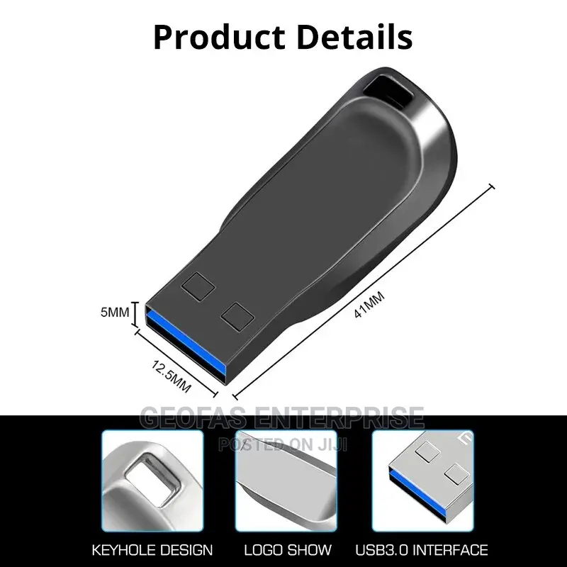 USB 3.0 2TB High Speed Waterproof Flash Drive