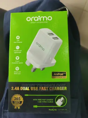 Oraimo Ocw-U67d+C53 Two Port Charger | iPhone and Type C