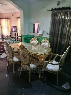 Gold 6 Seater Dining Table