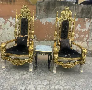 Black Throne Chair 75h Black Leather Chair 2 Fabric Quality