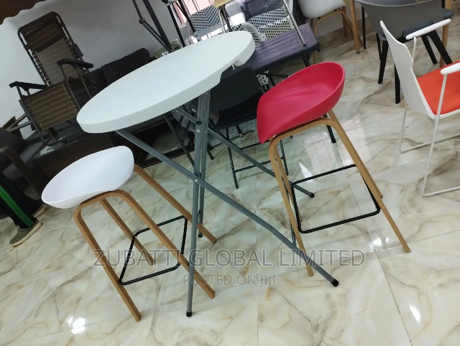 Cocktail Bar Table and High Stool Chair