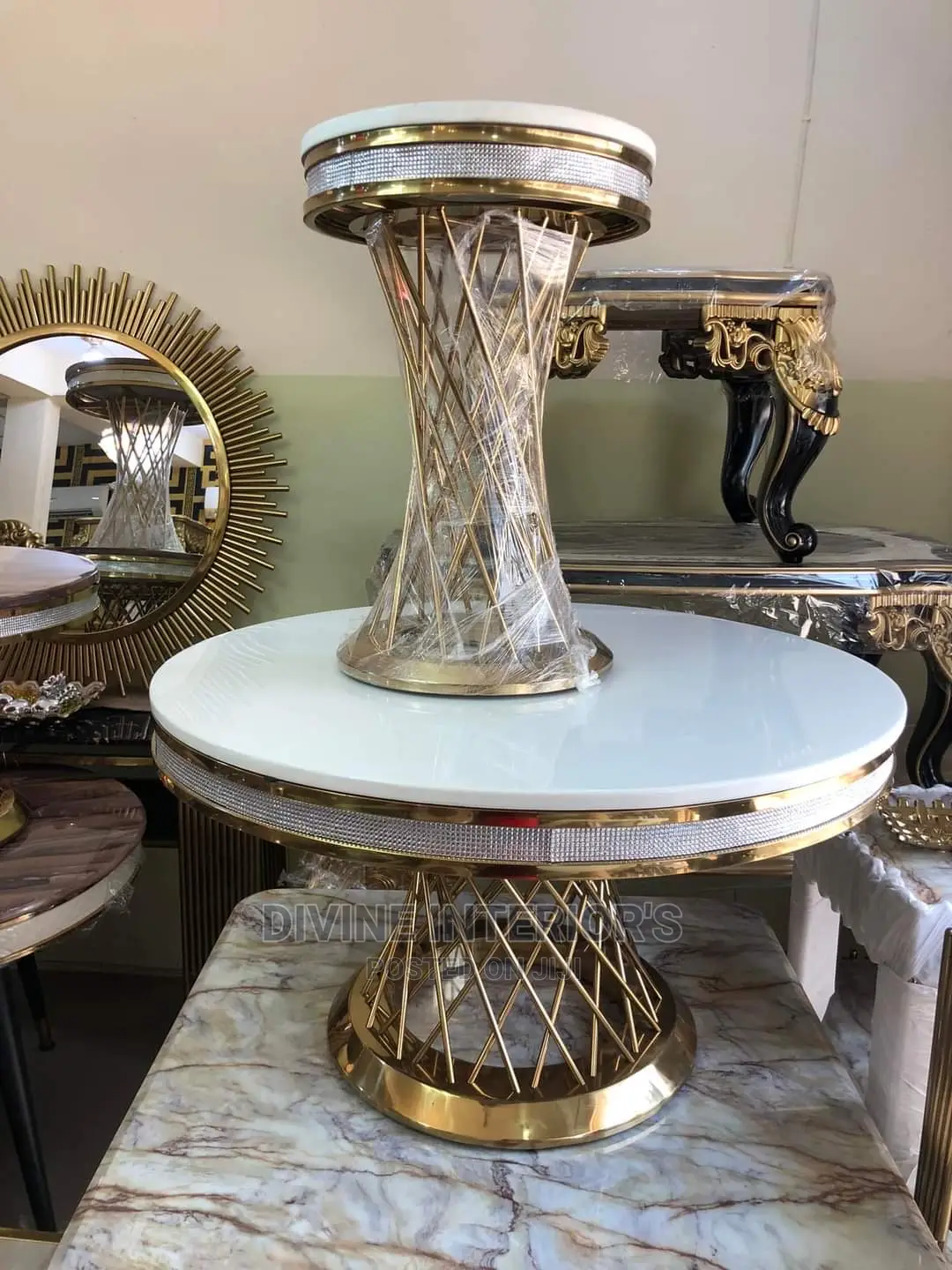 Luxurious Royal Center Table With Sized Stool