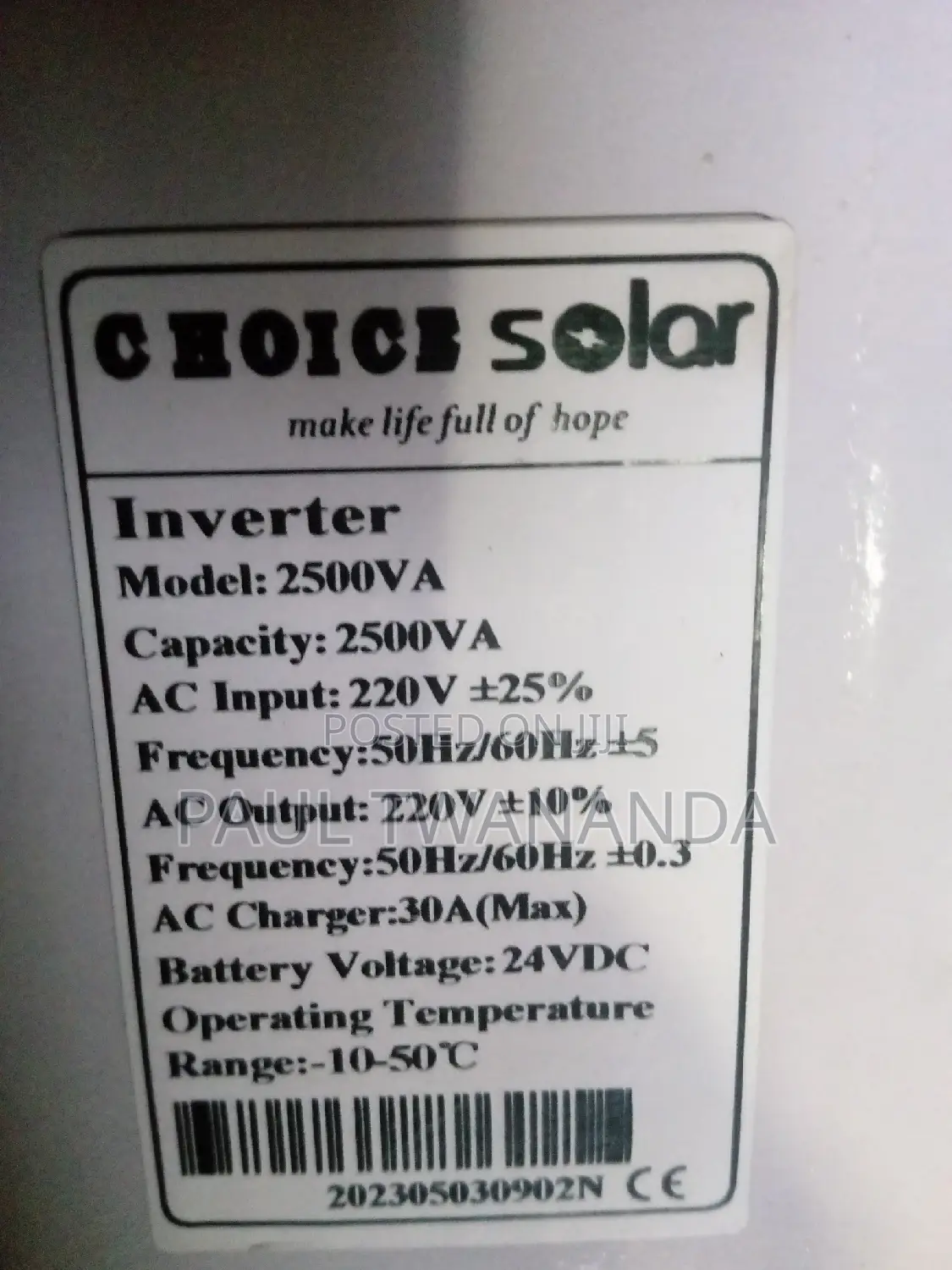 Choice 2.5kva Inverter