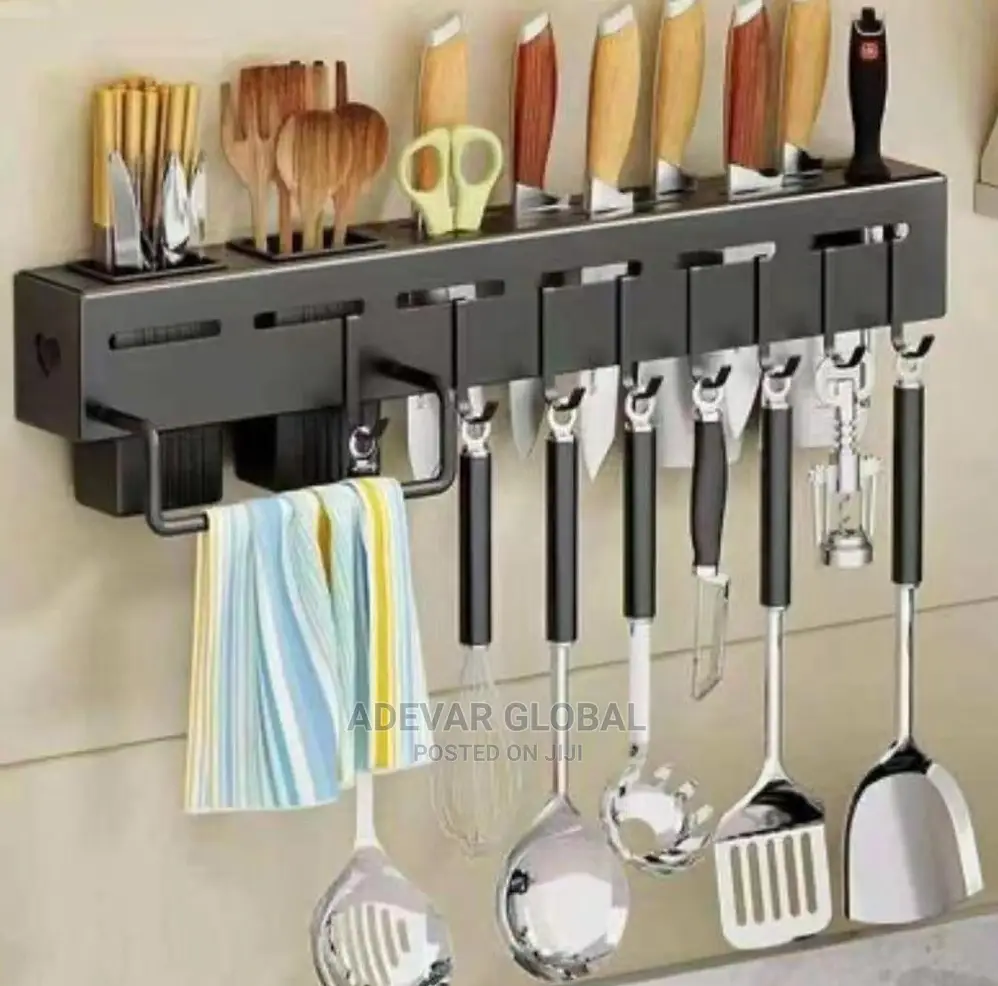 60cm Kitchen Steel Rack Knife Spoon Organiser