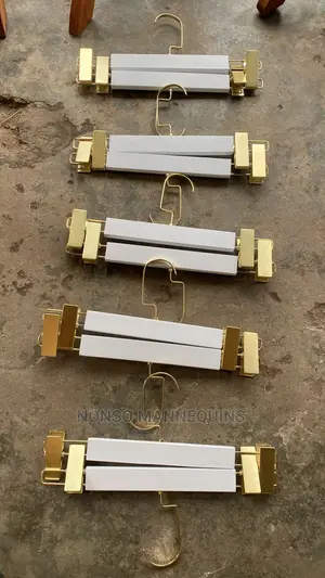 Wooden White Gold Luxury Clip Hangers
