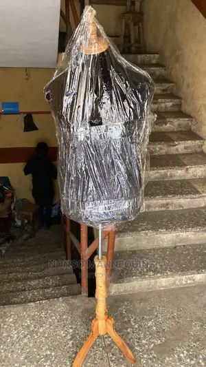 Male Dressform With Wooden Head Wooden Tripod Base