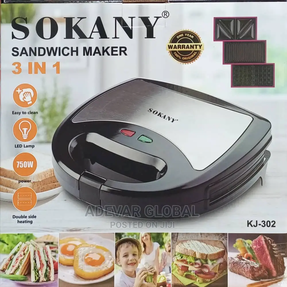 Sokany 3 in 1 Sandwich Maker 750 Watts