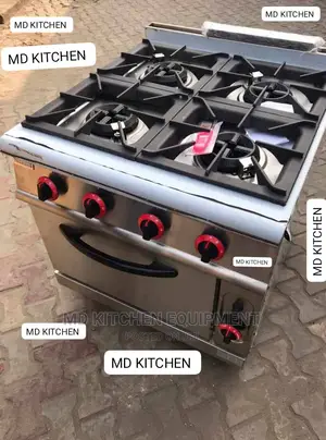 Stainless Steel Industrial 4 Burna Gas Cooker With Oven