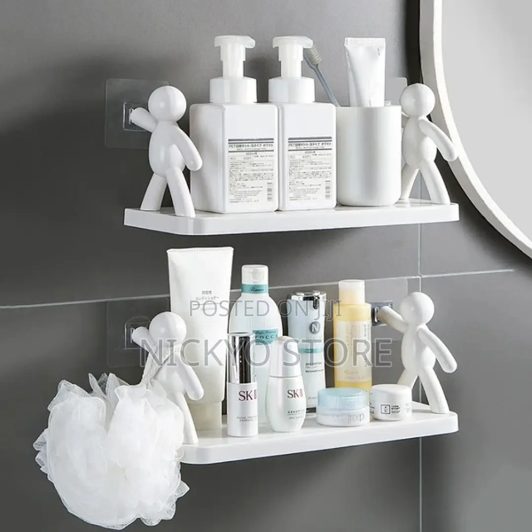 Wall Mounted Plastic Bathroom Shelf Kitchen Organizer